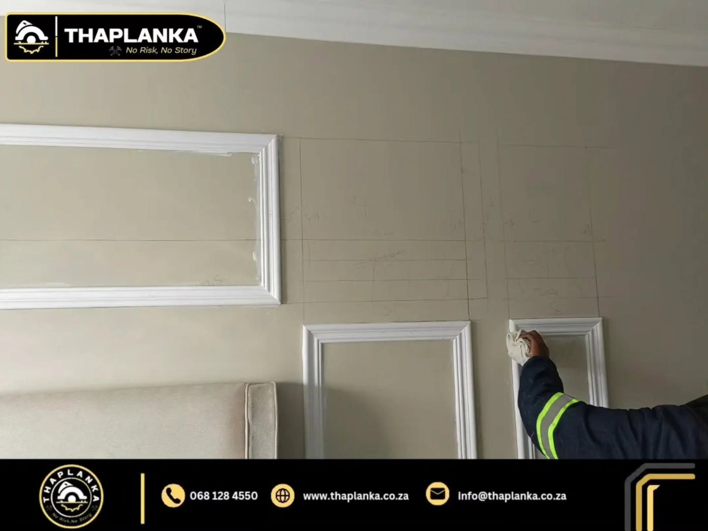Wall molding and dado rails.